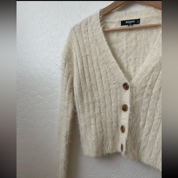 Misguided Fuzzy White Sweater - Picture 3 of 10
